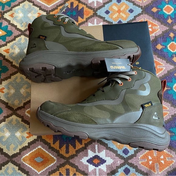 Teva Men’s Geotrecca Dark Olive Desert Taupe Green Boots Size 9 Waterproof NEW - Picture 6 of 11